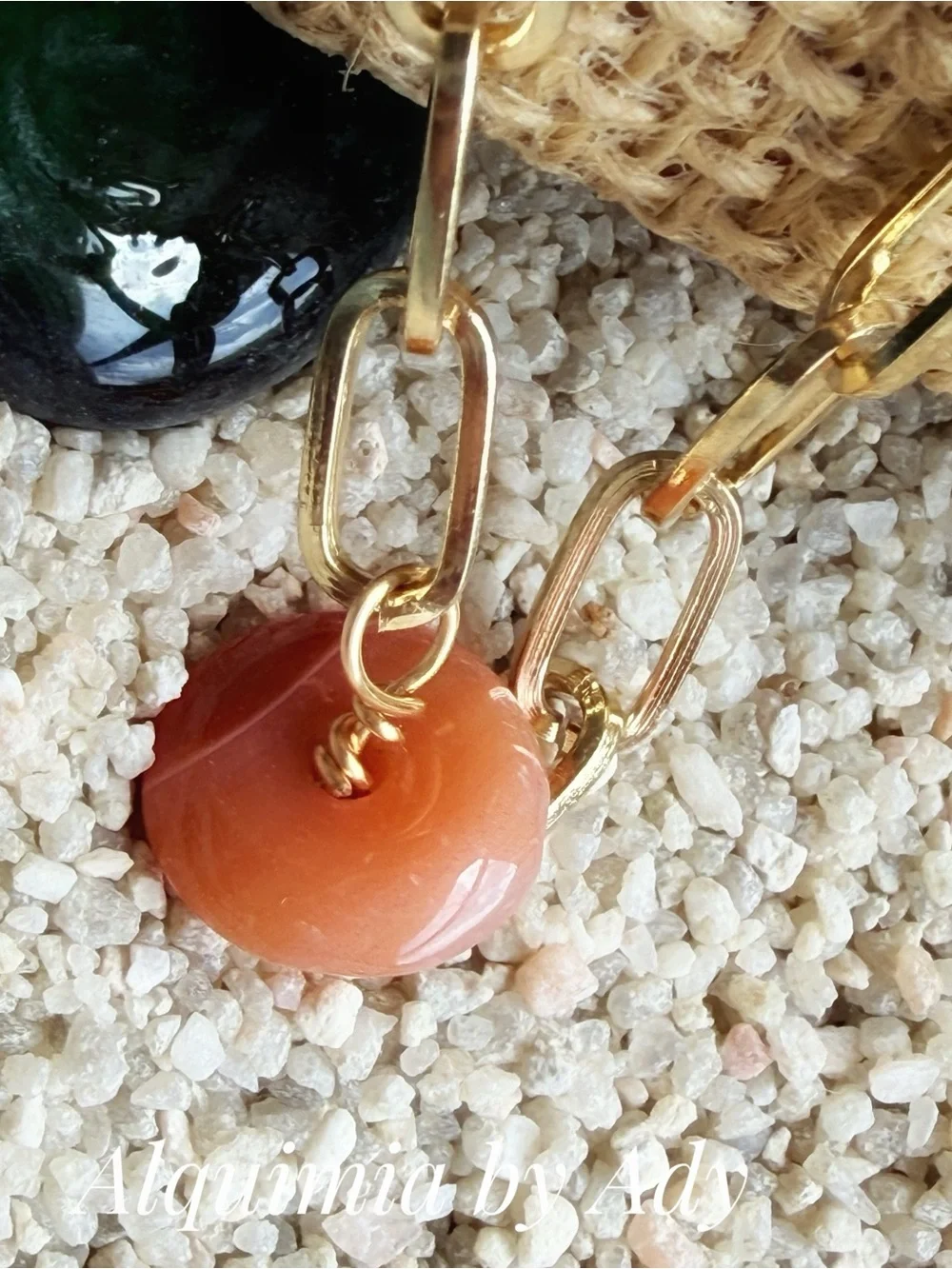 BOHO + Carnelian Gold layered cable and curb link chains necklace